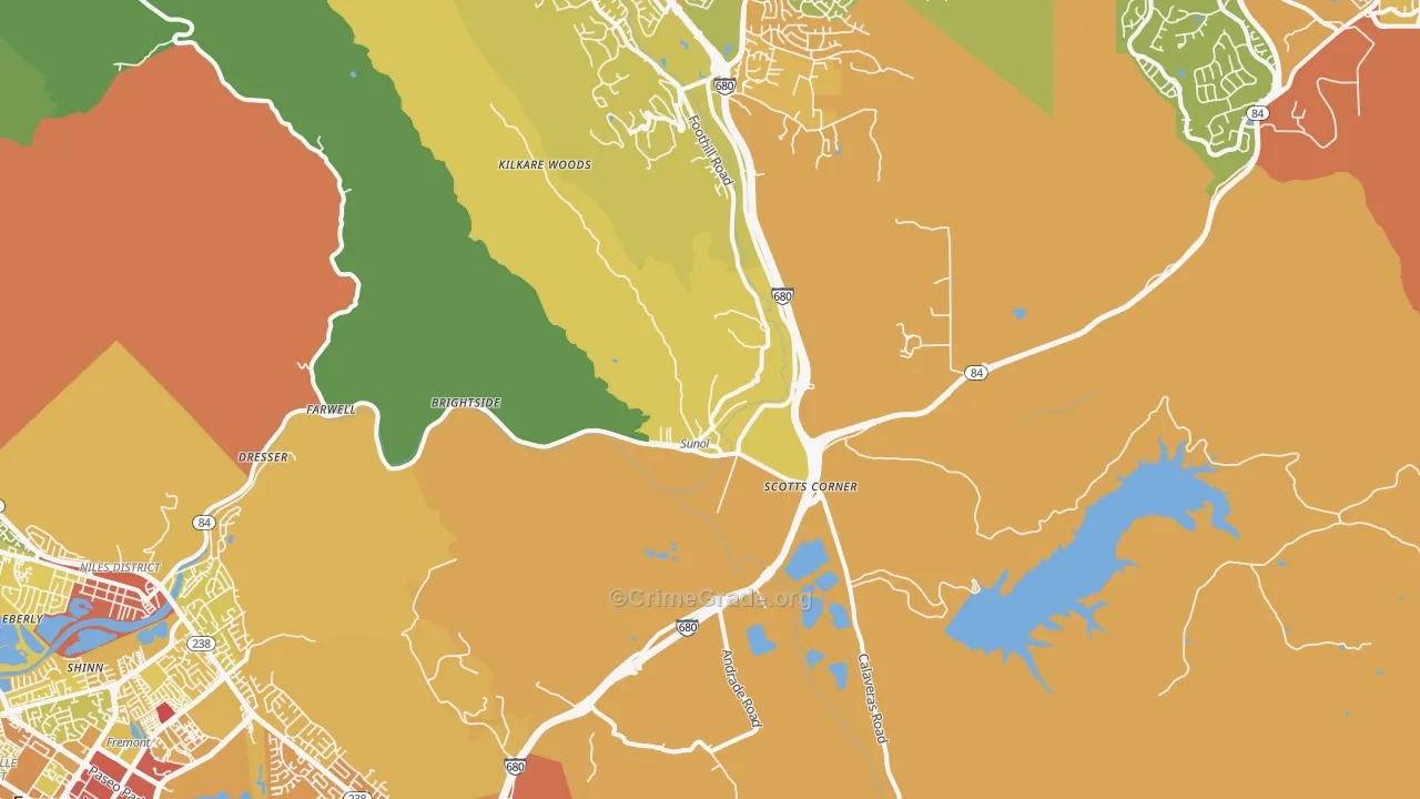 94586, CA Map of Drug-Related Crime Rates