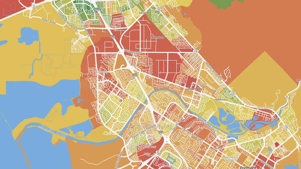 94587, CA Map of Drug-Related Crime Rates