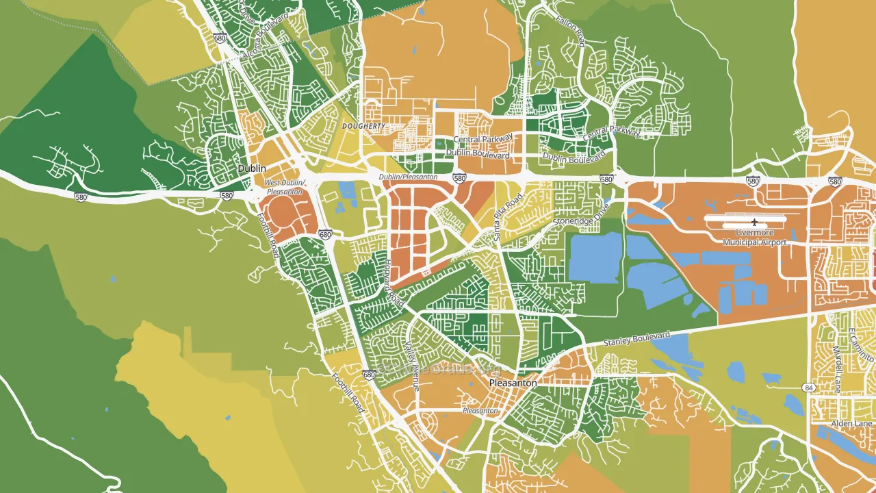 94588, CA Map of Drug-Related Crime Rates