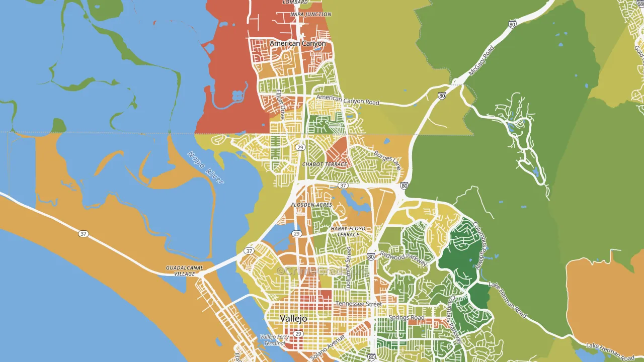 94589, CA Map of Drug-Related Crime Rates