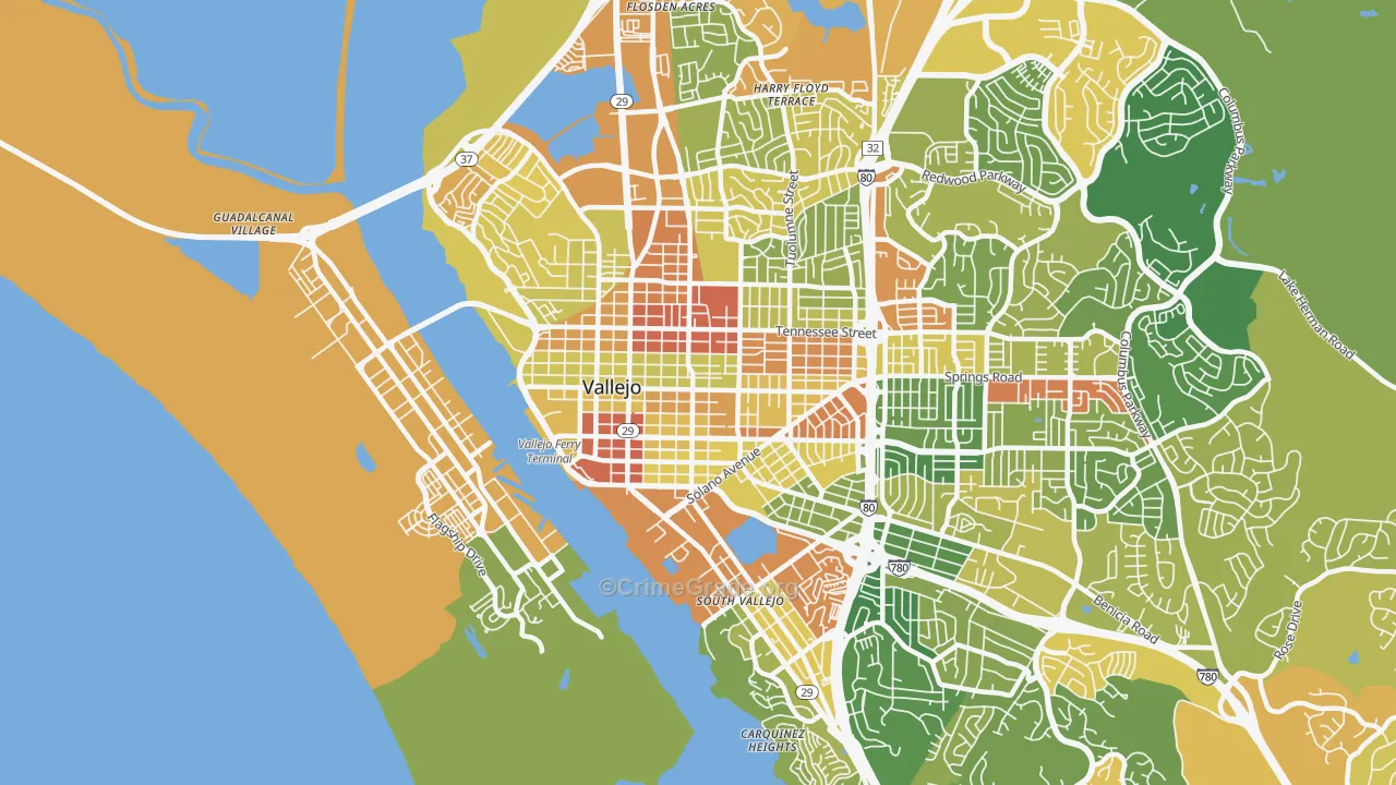 94590, CA Map of Drug-Related Crime Rates