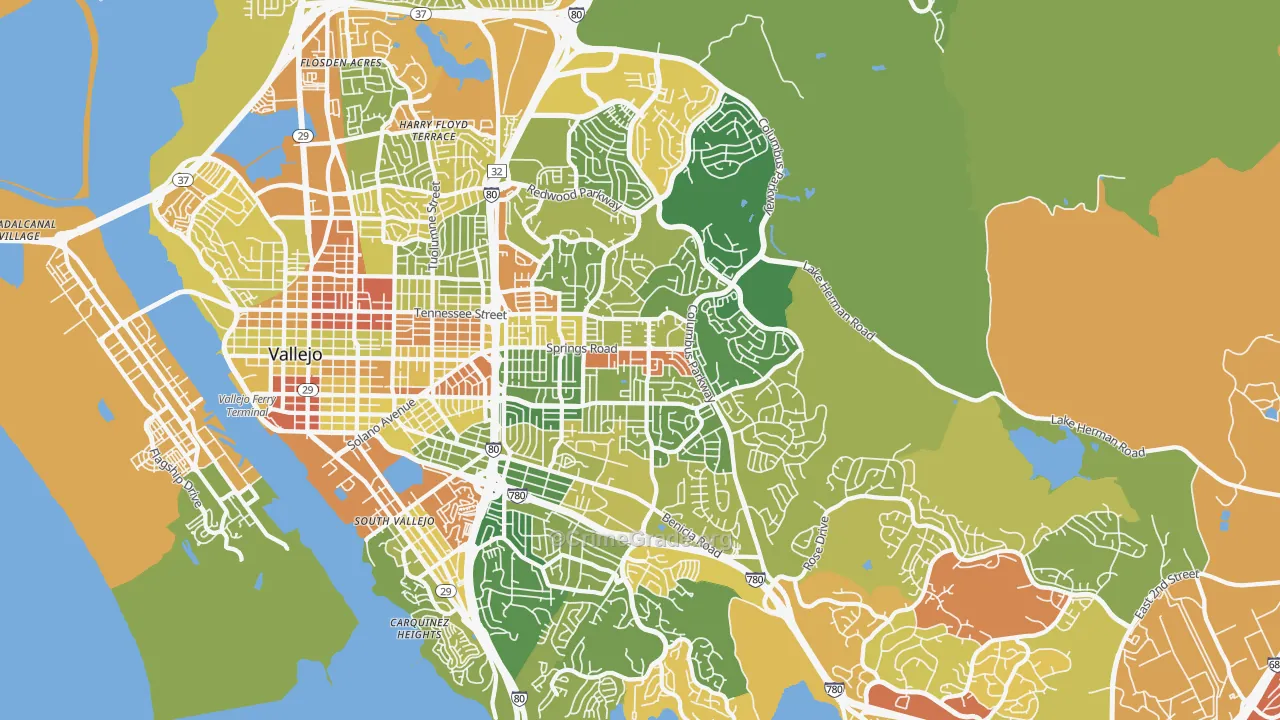 94591, CA Map of Drug-Related Crime Rates