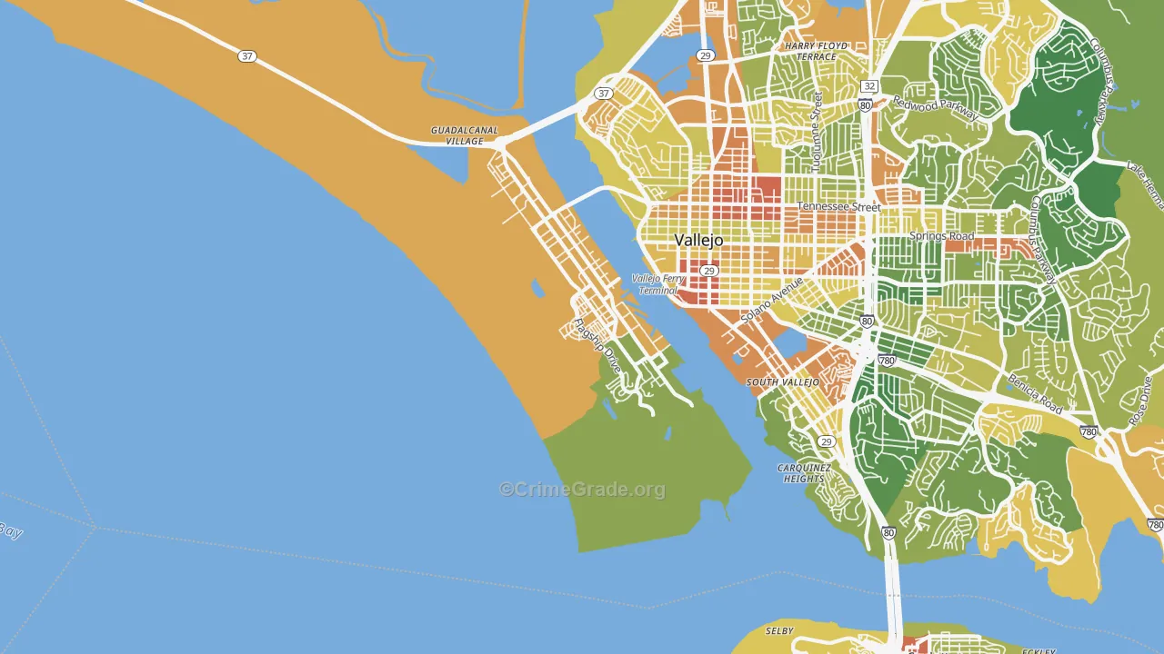 94592, CA Map of Drug-Related Crime Rates