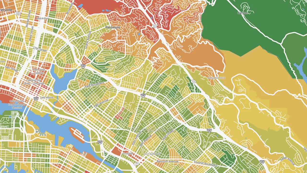 94602, CA Map of Drug-Related Crime Rates