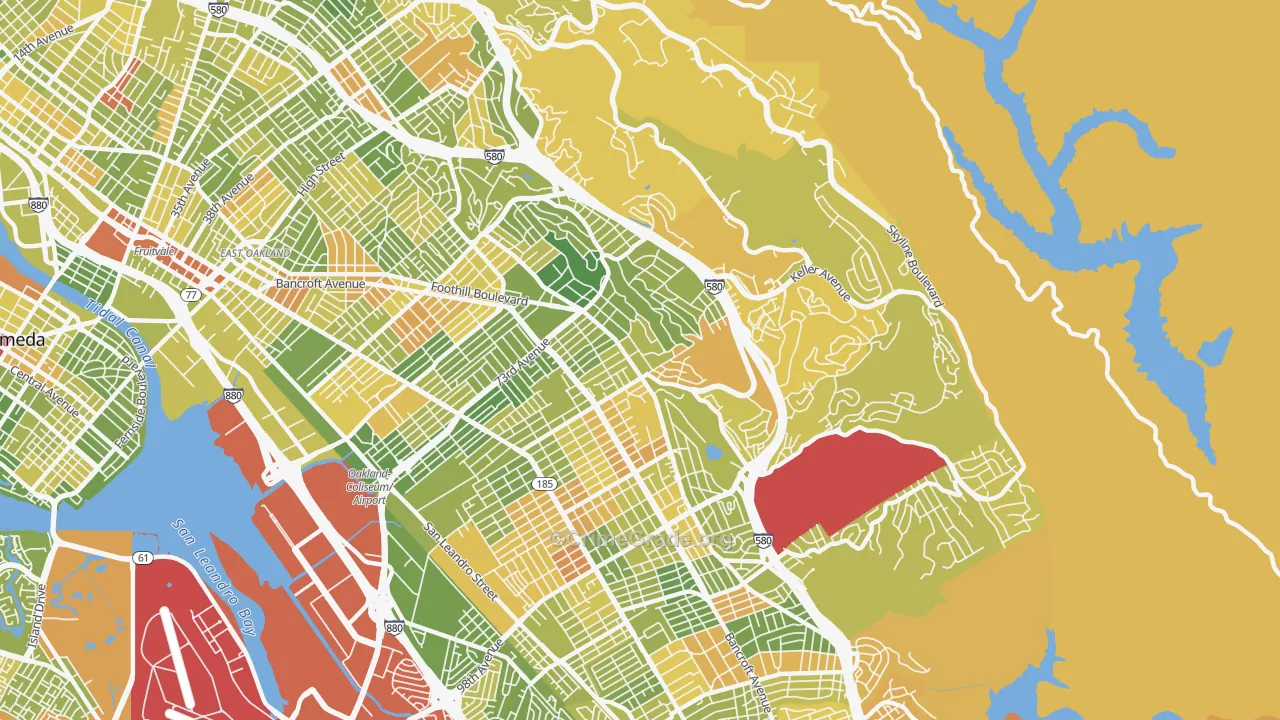 94605, CA Map of Drug-Related Crime Rates