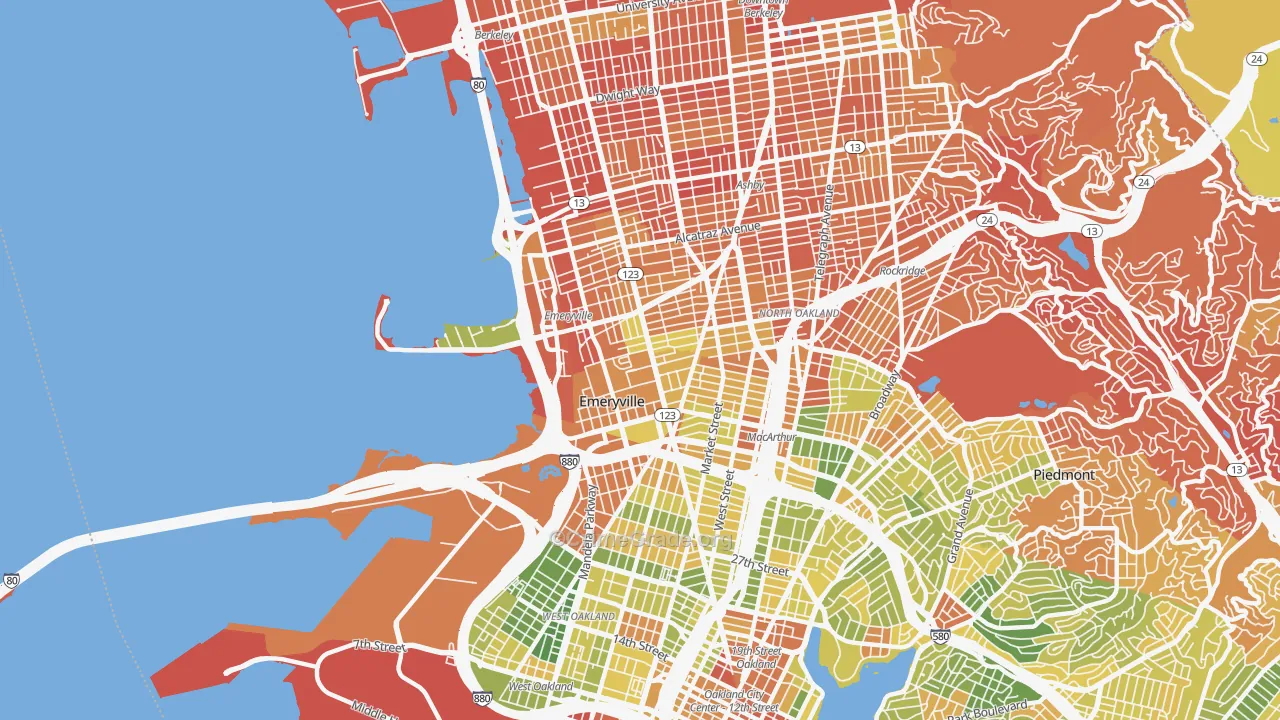 94608, CA Map of Drug-Related Crime Rates