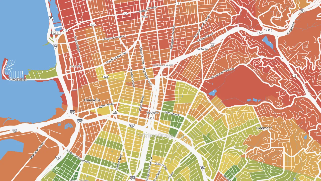 94609, CA Map of Drug-Related Crime Rates