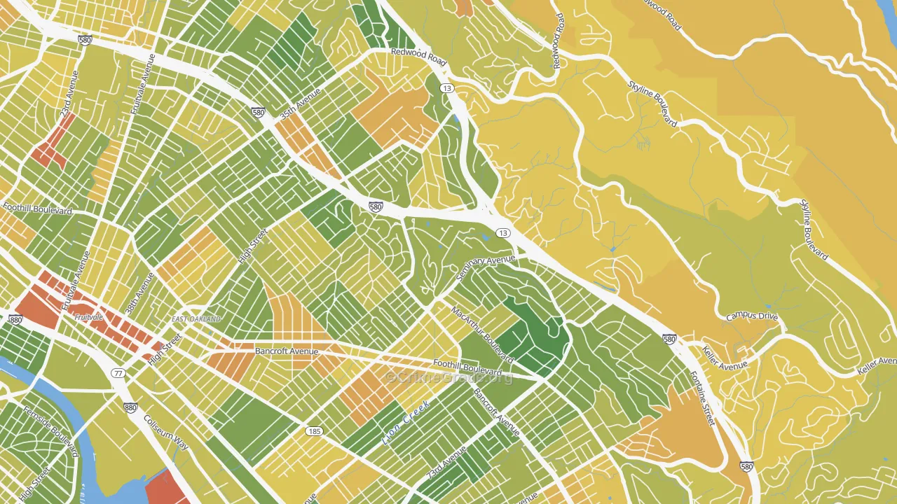 94613, CA Map of Drug-Related Crime Rates