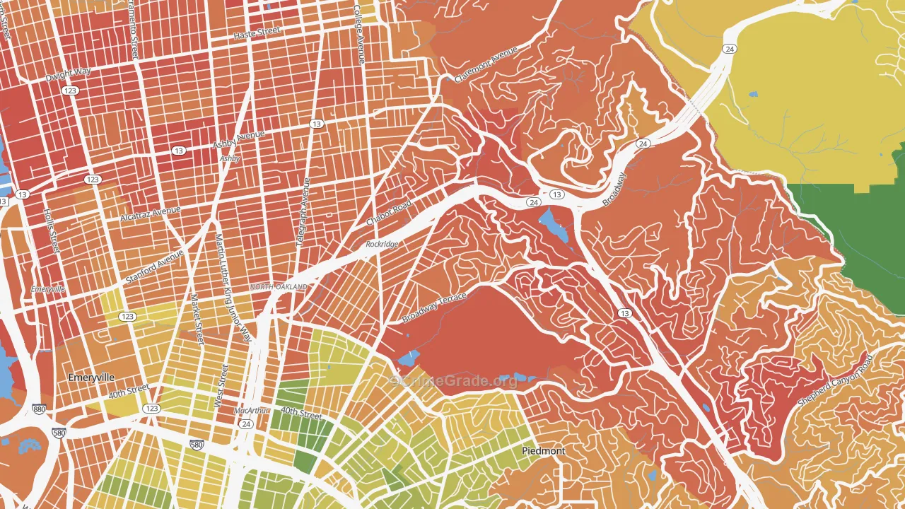 94618, CA Map of Drug-Related Crime Rates