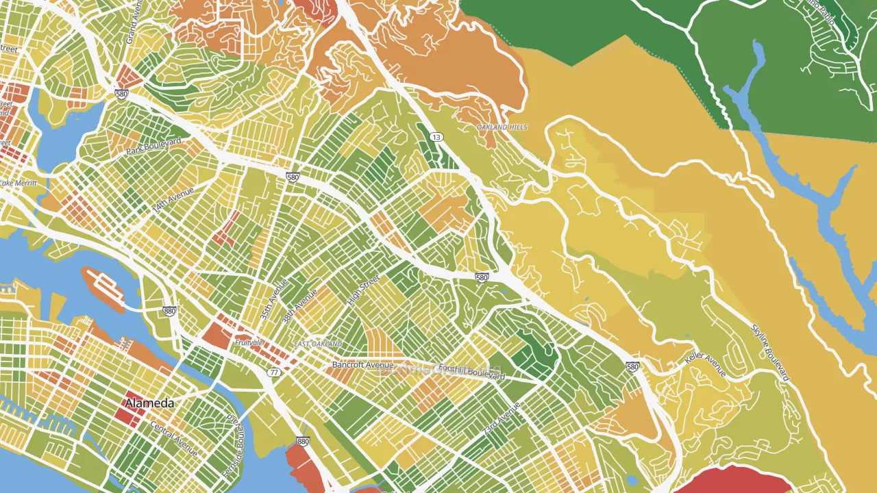 94619, CA Map of Drug-Related Crime Rates