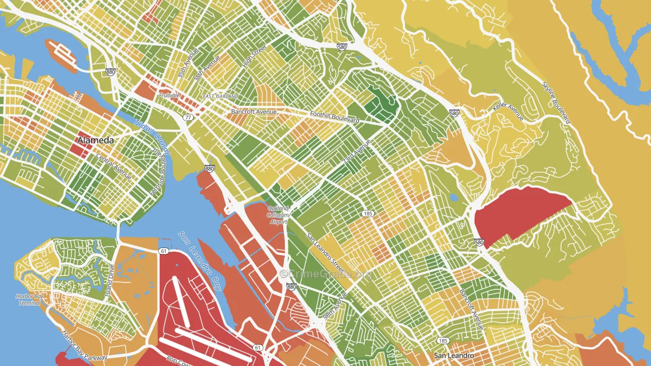 94621, CA Map of Drug-Related Crime Rates