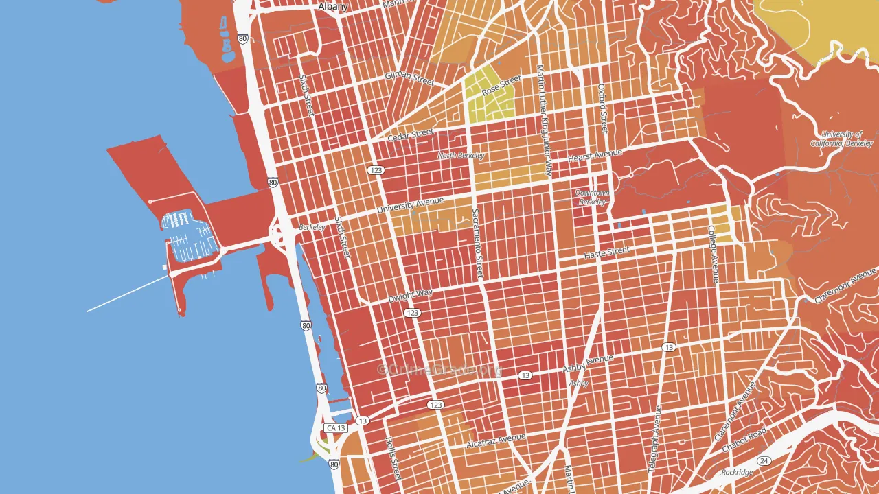 94702, CA Map of Drug-Related Crime Rates
