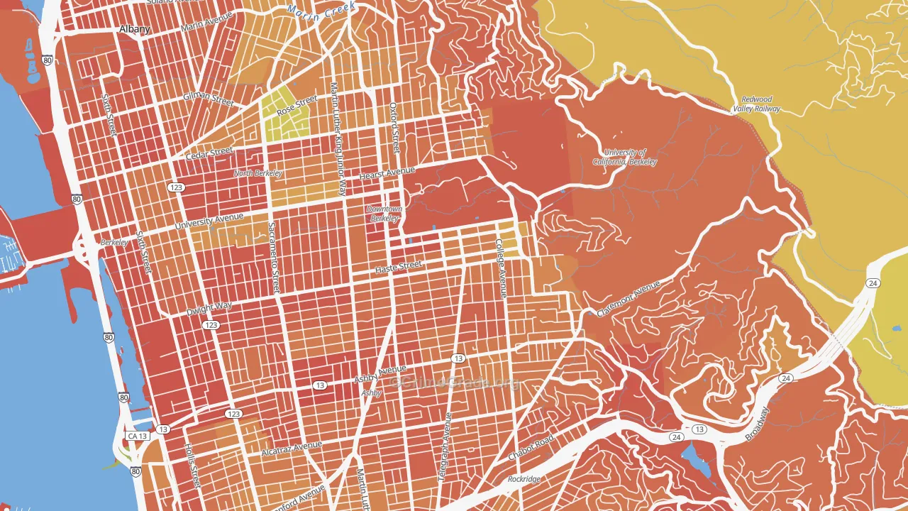 94704, CA Map of Drug-Related Crime Rates