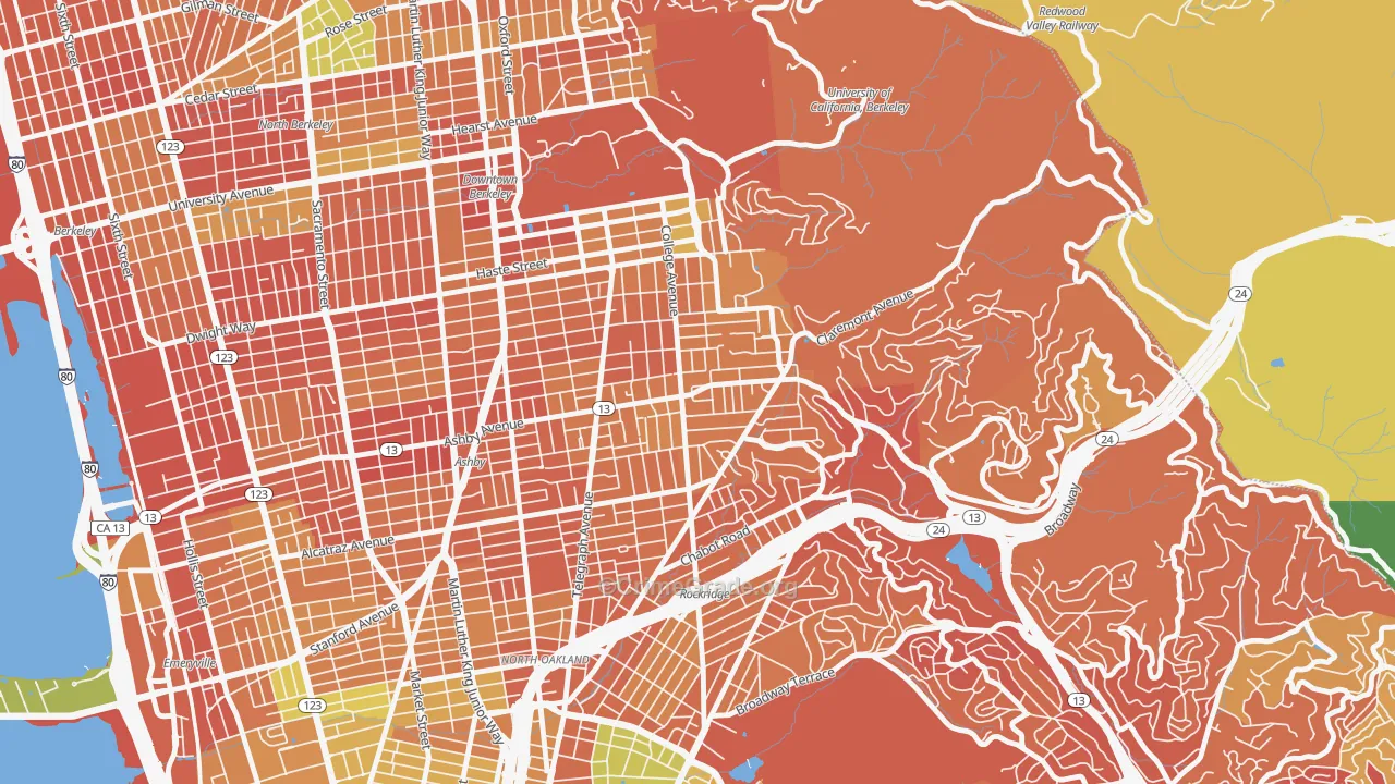 94705, CA Map of Drug-Related Crime Rates