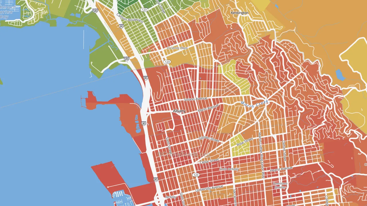 94706, CA Map of Drug-Related Crime Rates
