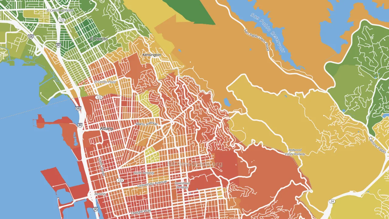 94708, CA Map of Drug-Related Crime Rates