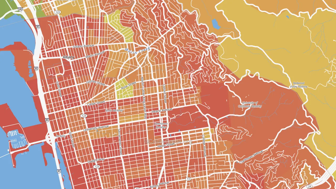 94709, CA Map of Drug-Related Crime Rates