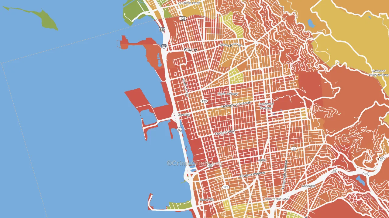 94710, CA Map of Drug-Related Crime Rates