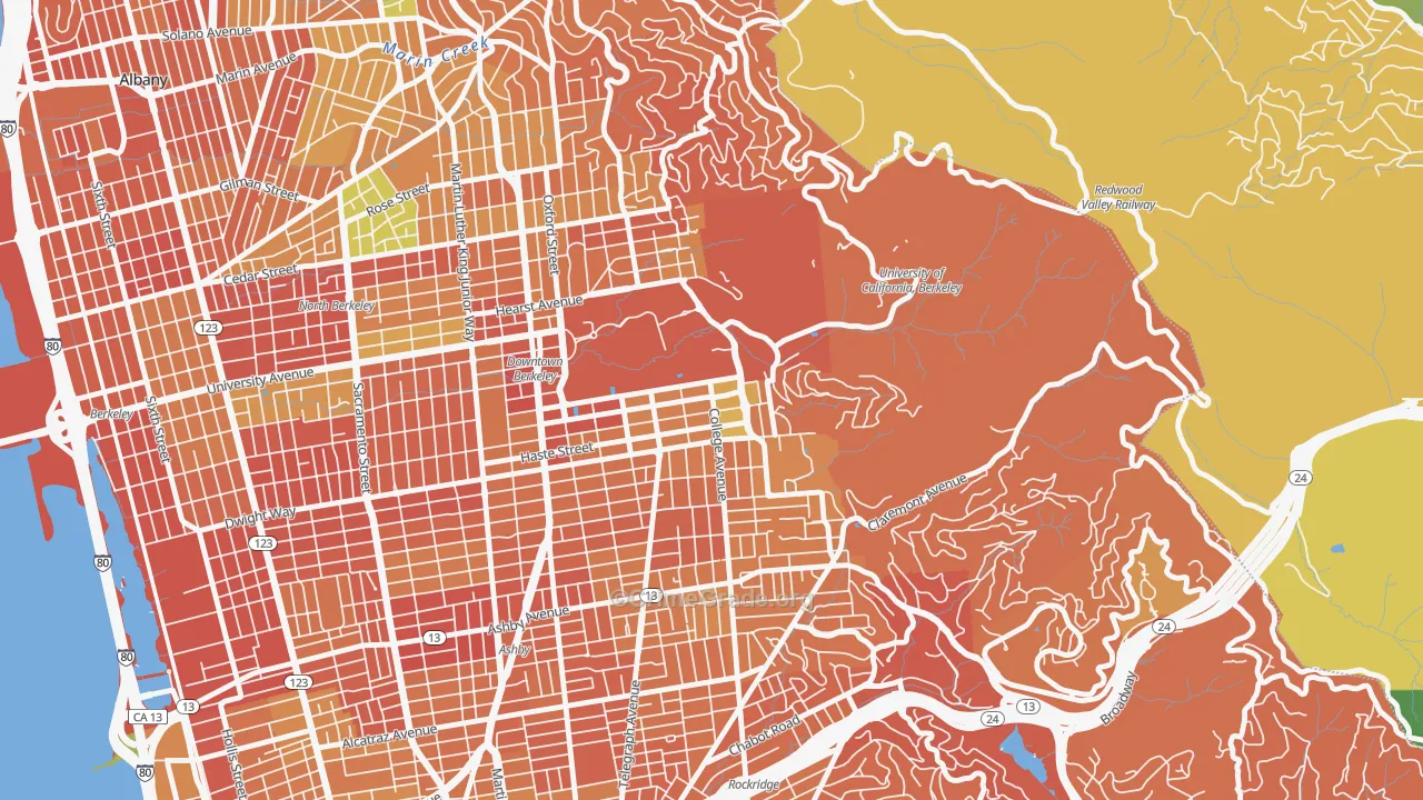 94720, CA Map of Drug-Related Crime Rates