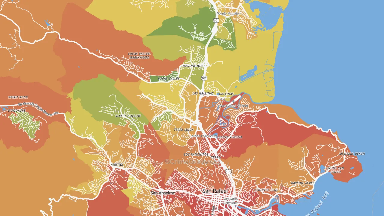 94903, CA Map of Drug-Related Crime Rates