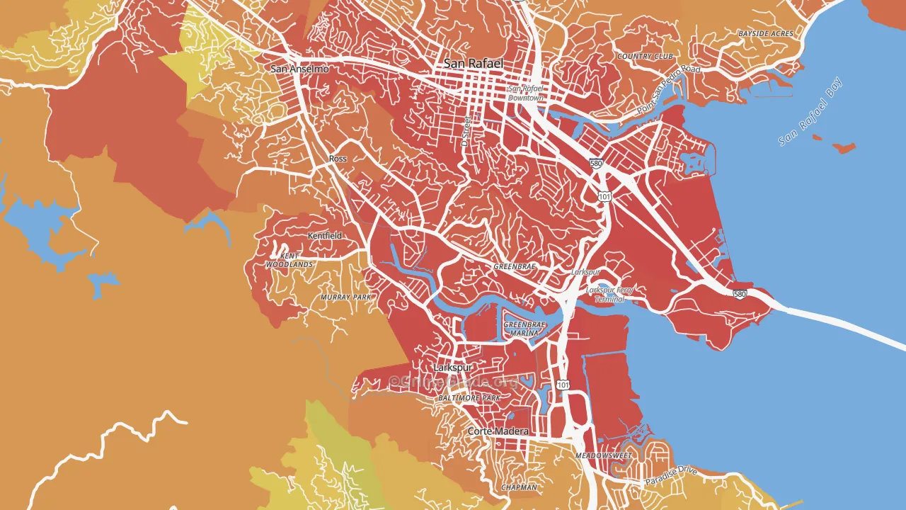 94904, CA Map of Drug-Related Crime Rates