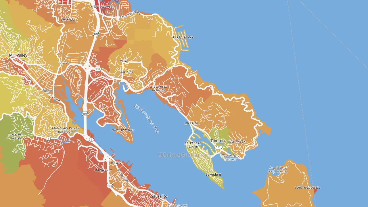94920, CA Map of Drug-Related Crime Rates
