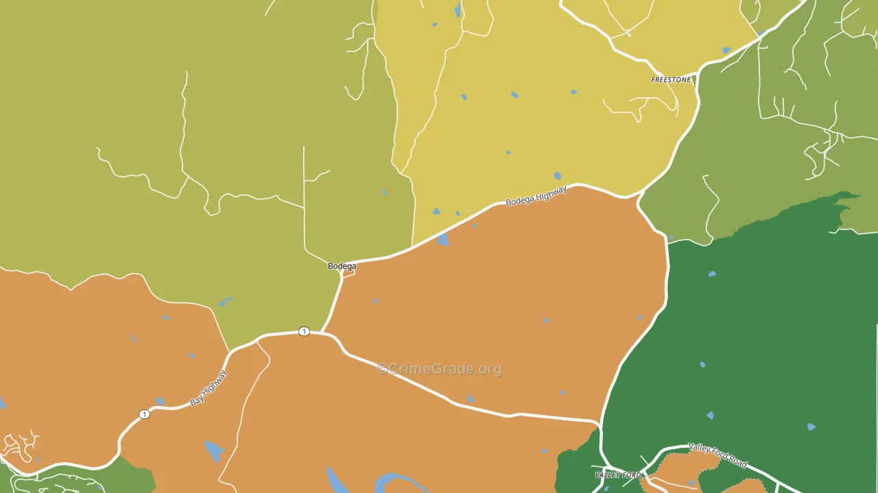 94922, CA Map of Drug-Related Crime Rates