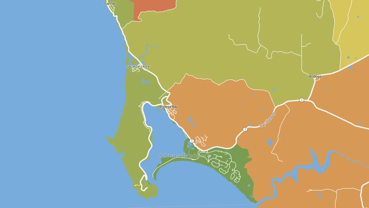 94923, CA Map of Drug-Related Crime Rates