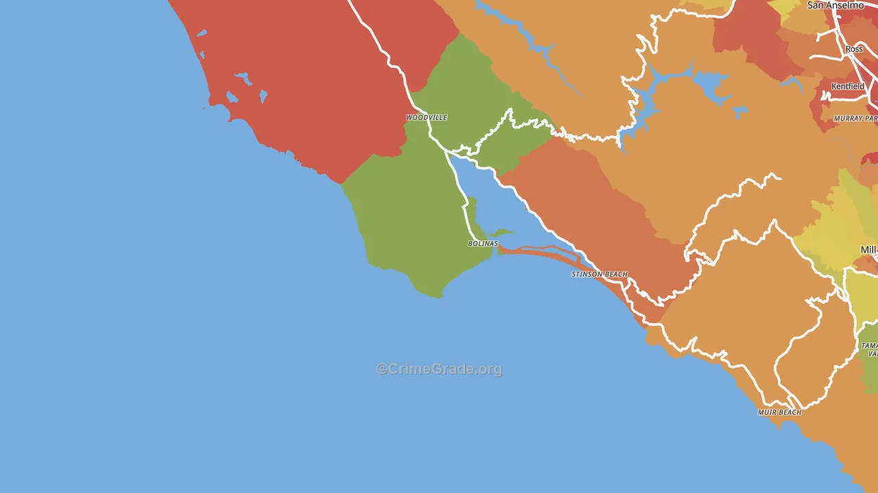 94924, CA Map of Drug-Related Crime Rates