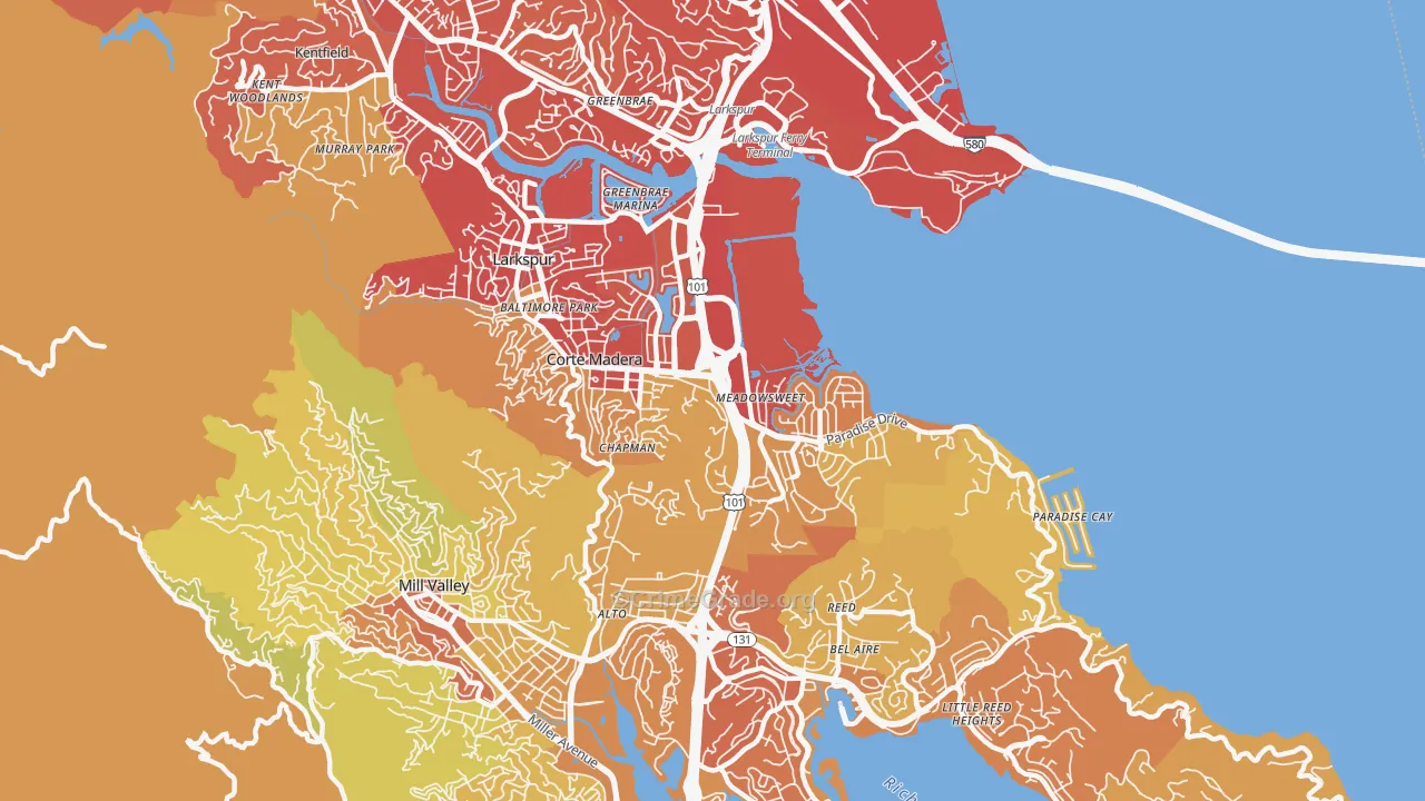 94925, CA Map of Drug-Related Crime Rates