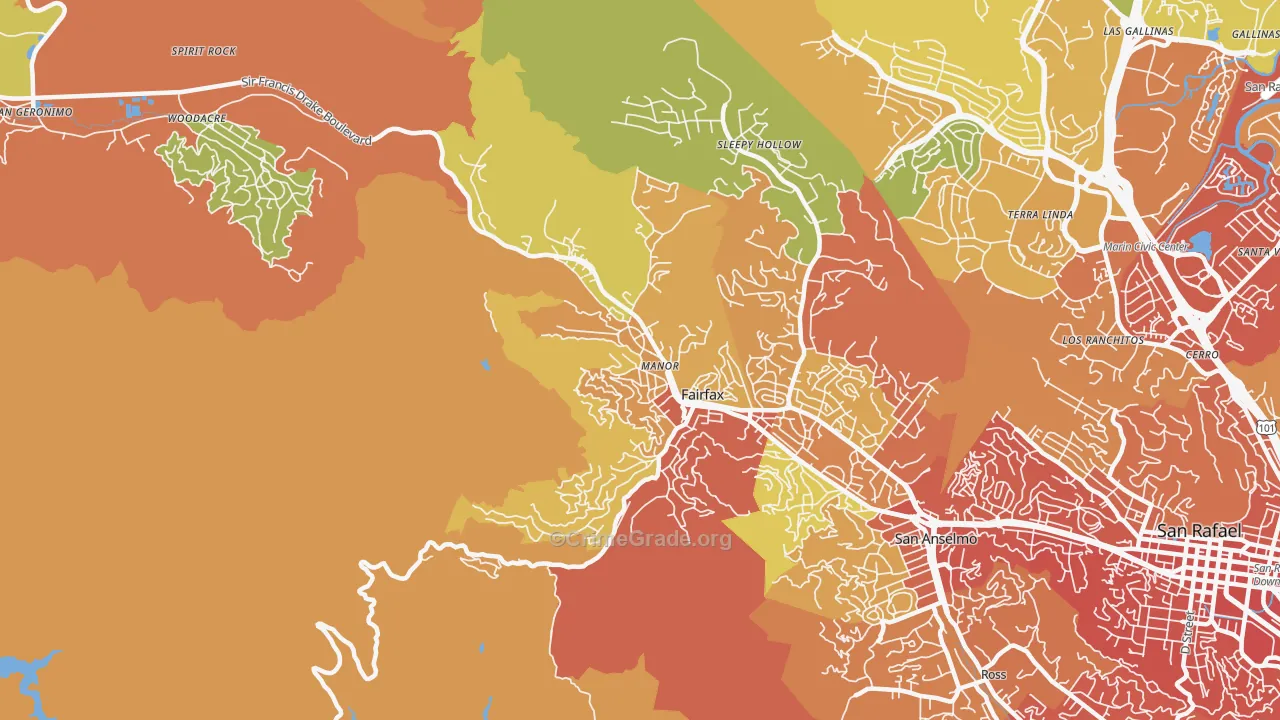 94930, CA Map of Drug-Related Crime Rates
