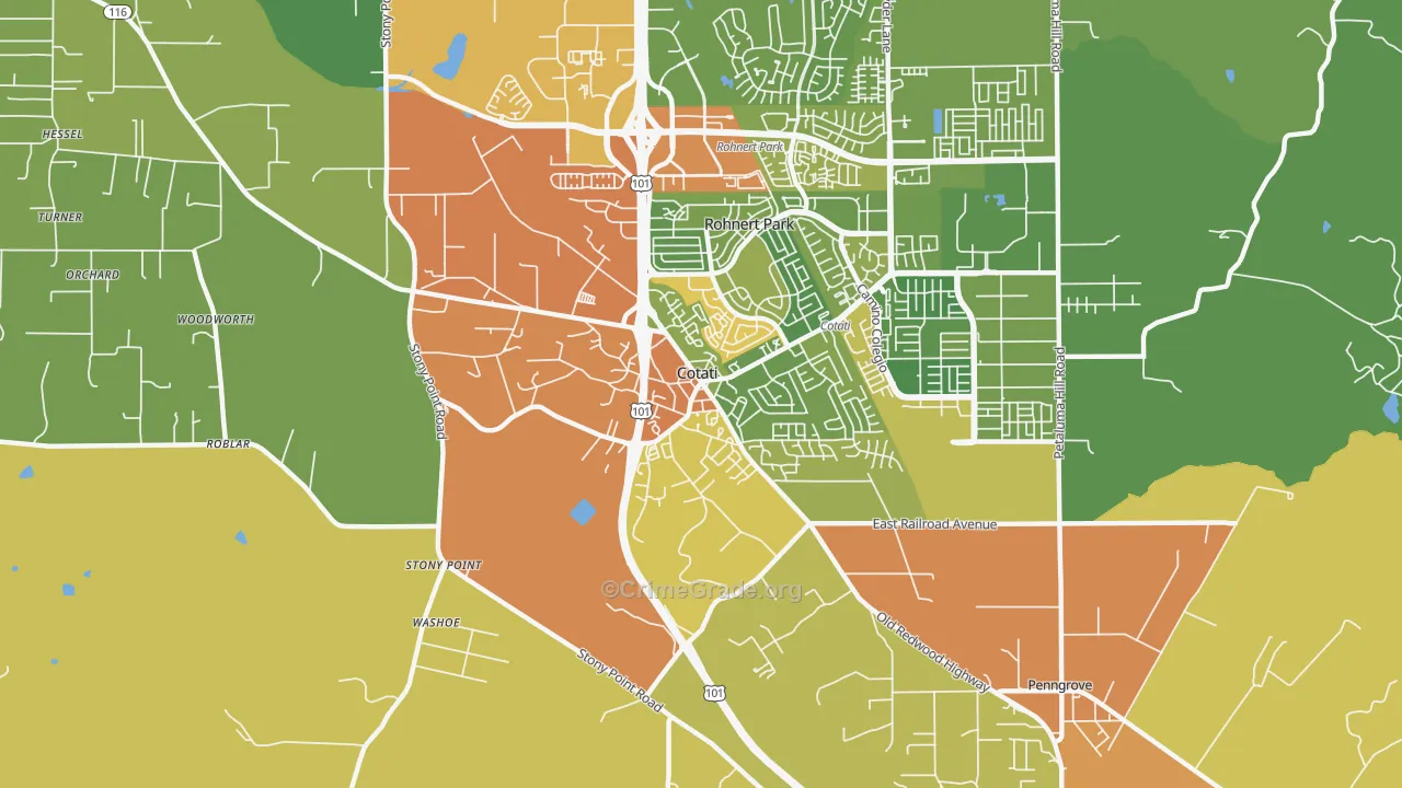 94931, CA Map of Drug-Related Crime Rates