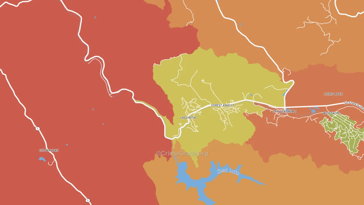 94938, CA Map of Drug-Related Crime Rates