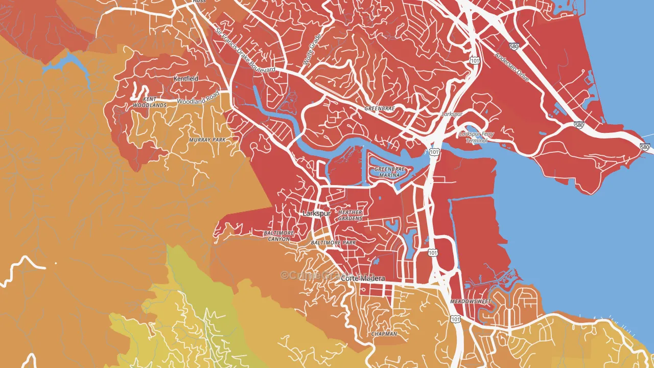 94939, CA Map of Drug-Related Crime Rates