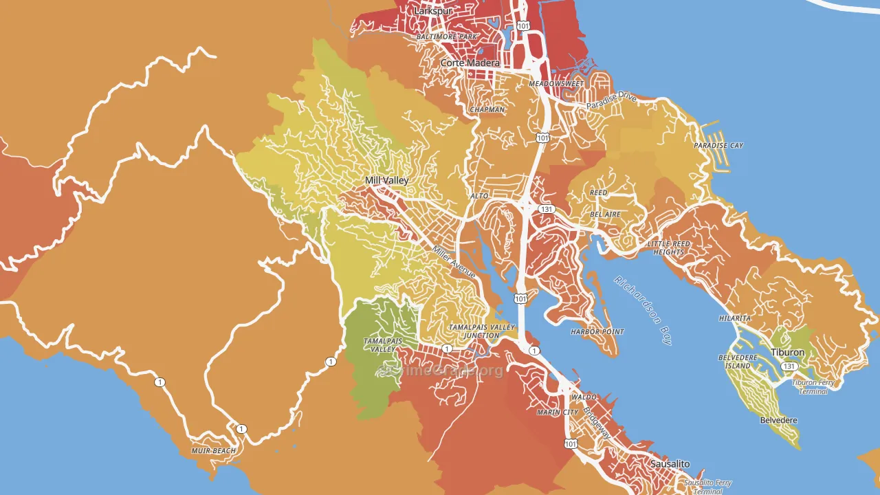 94941, CA Map of Drug-Related Crime Rates