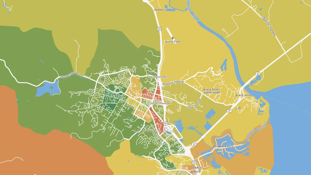 94945, CA Map of Drug-Related Crime Rates