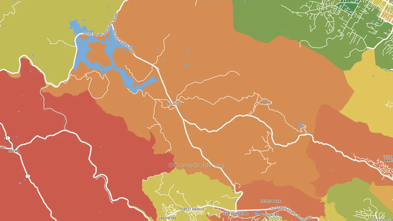 94946, CA Map of Drug-Related Crime Rates