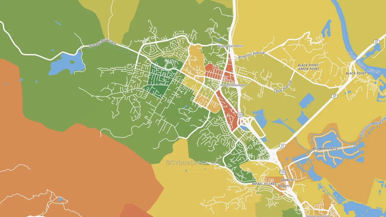 94947, CA Map of Drug-Related Crime Rates