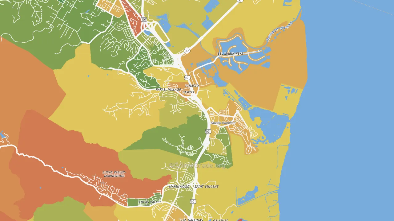 94949, CA Map of Drug-Related Crime Rates