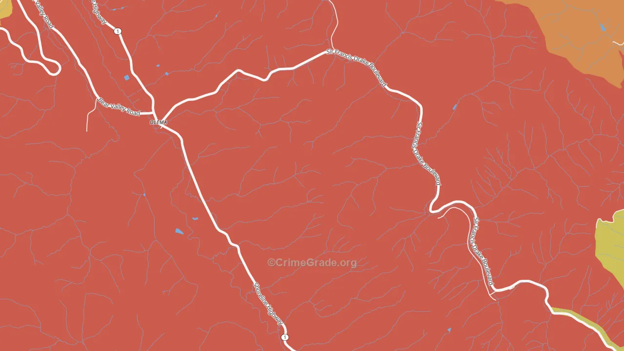 94950, CA Map of Drug-Related Crime Rates
