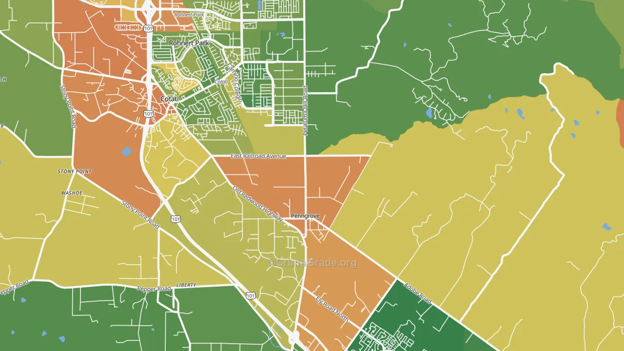 94951, CA Map of Drug-Related Crime Rates