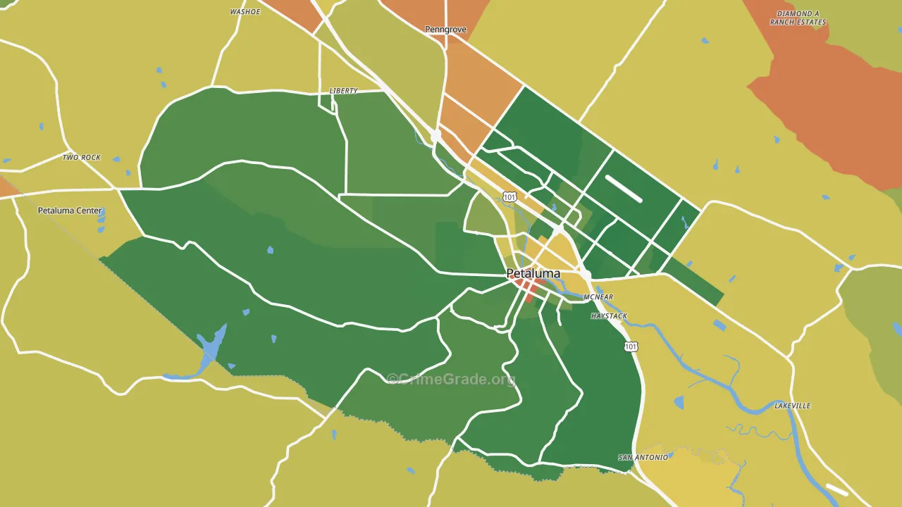 94952, CA Map of Drug-Related Crime Rates
