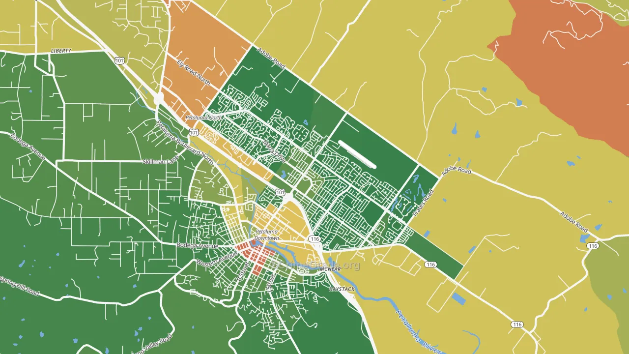 94954, CA Map of Drug-Related Crime Rates