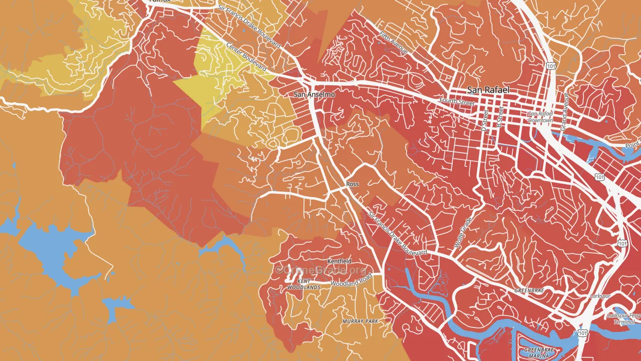 94957, CA Map of Drug-Related Crime Rates