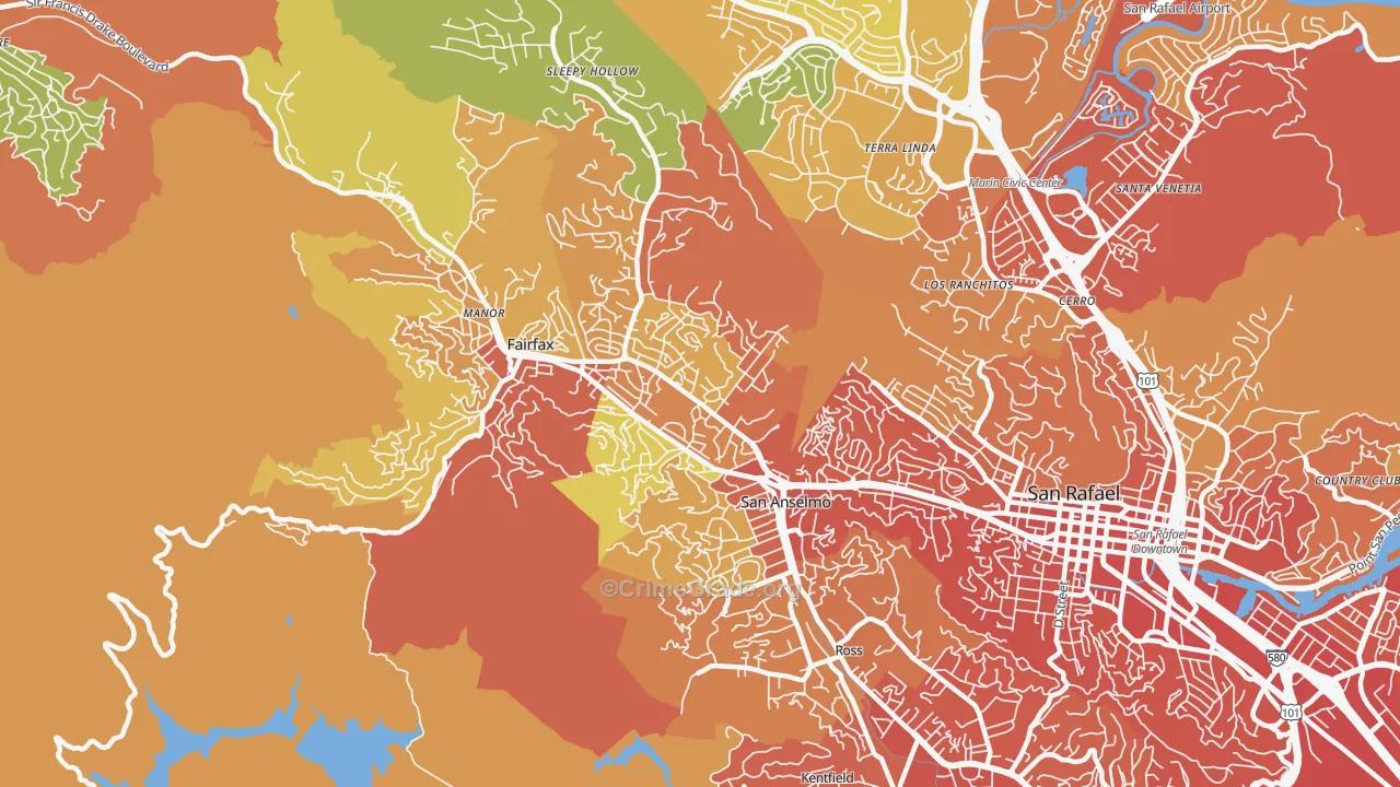 94960, CA Map of Drug-Related Crime Rates