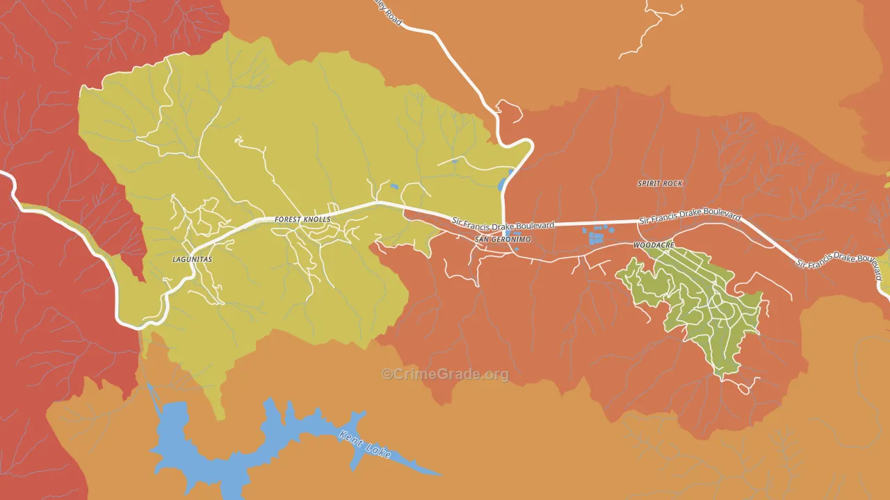 94963, CA Map of Drug-Related Crime Rates