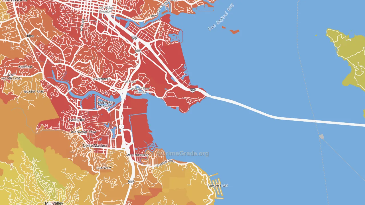 94964, CA Map of Drug-Related Crime Rates