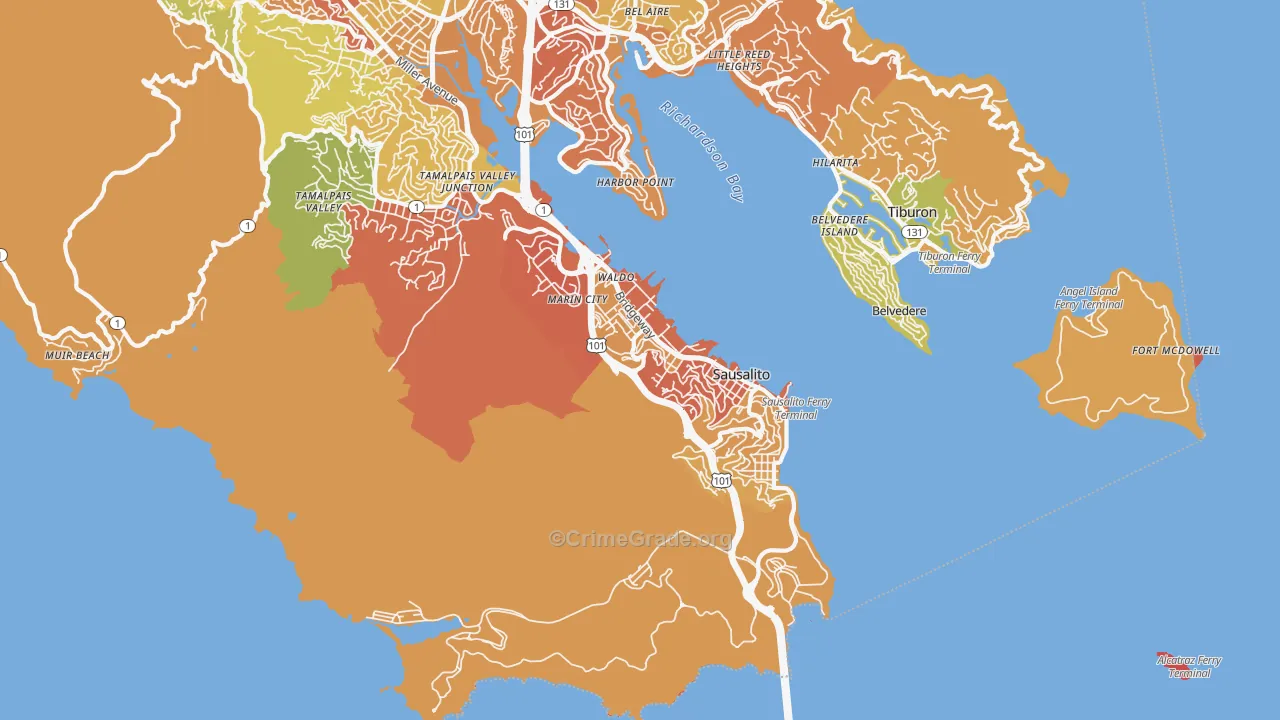 94965, CA Map of Drug-Related Crime Rates