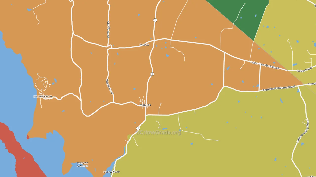 94971, CA Map of Drug-Related Crime Rates