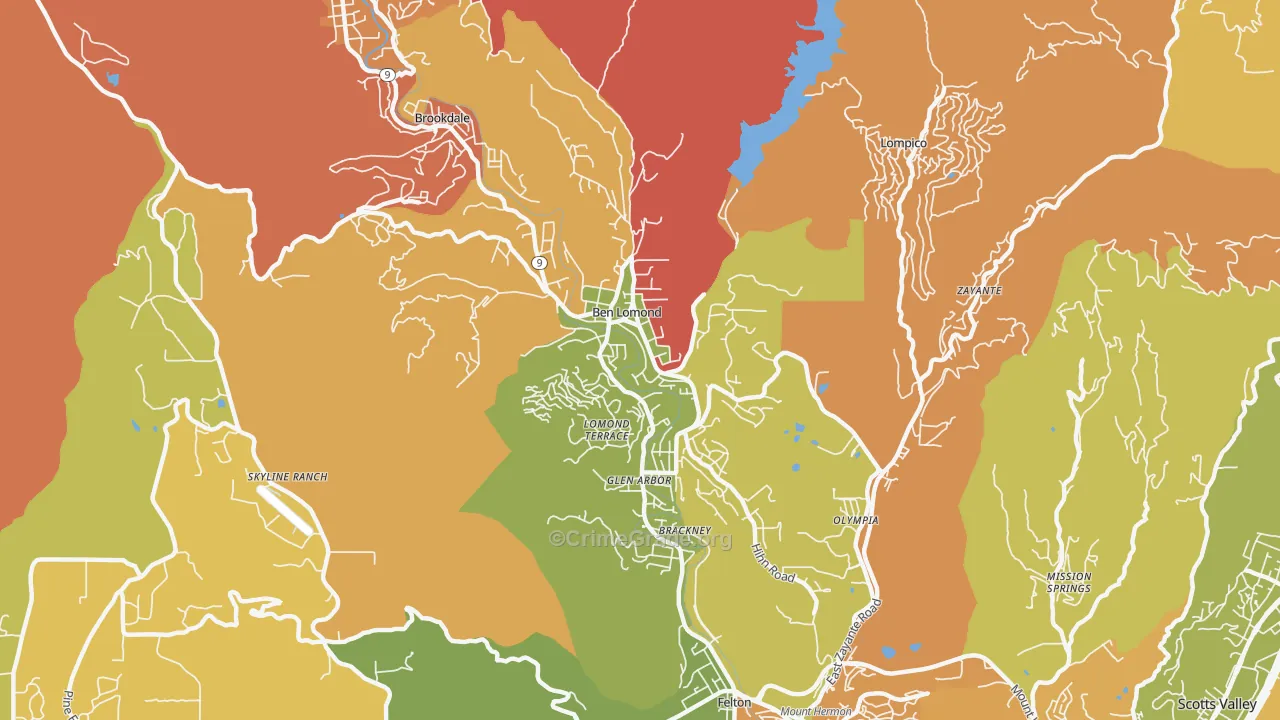 95005, CA Map of Drug-Related Crime Rates